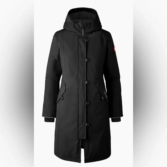 Canada Goose Black Kids Parka with Fur Trim - Picture 4 of 4